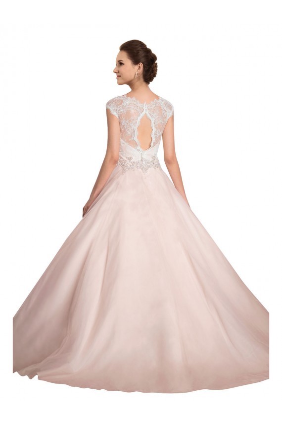Magasins de Ivoire Princesse Bateau Illusion Dentelle Robes de mariée