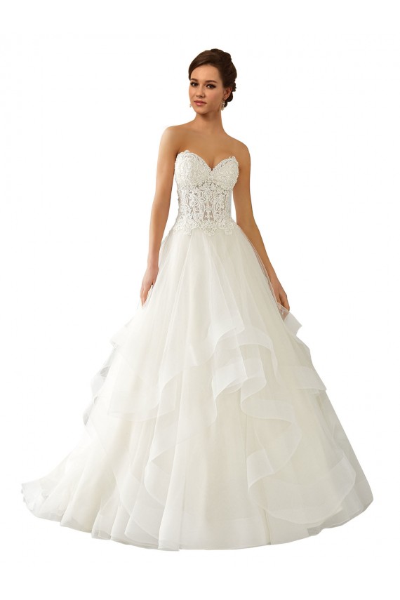 Magasins de Ivoire Princesse Satiné Tulle Dentelle Robes de mariée