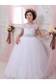 Magasins de Ivoire Princesse Tulle Dentelle Longue Robes de demoiselle d'honneur - fillette