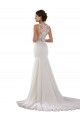 Magasins de Ivoire Sirène Balayage train Dentelle Crêpe Stretch Robes de mariée