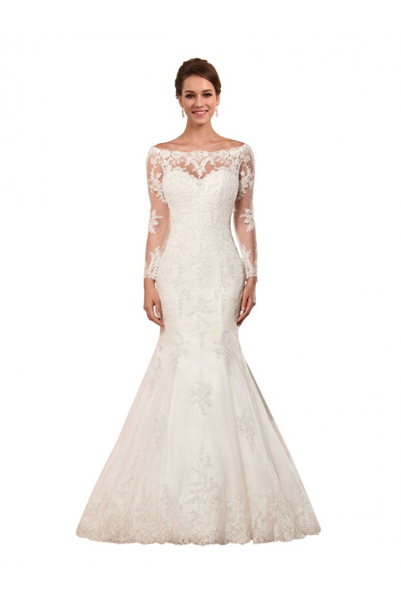 Magasins de Ivoire Sirène Bateau Dentelle Robes de mariée