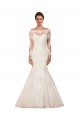 Magasins de Ivoire Sirène Bateau Dentelle Robes de mariée