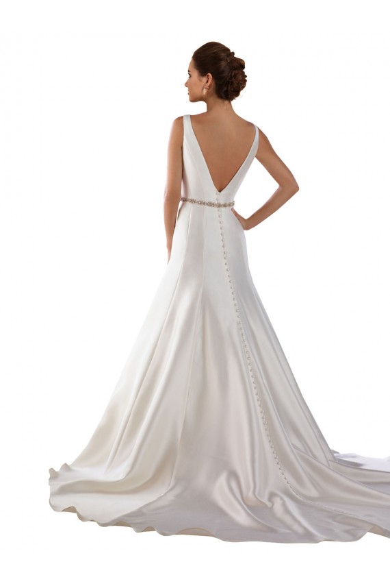 Magasins de Ivoire Sirène Bateau Satiné Robes de mariée