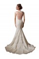 Magasins de Ivoire Sirène Illusion Col V Tulle Dentelle Robes de mariée