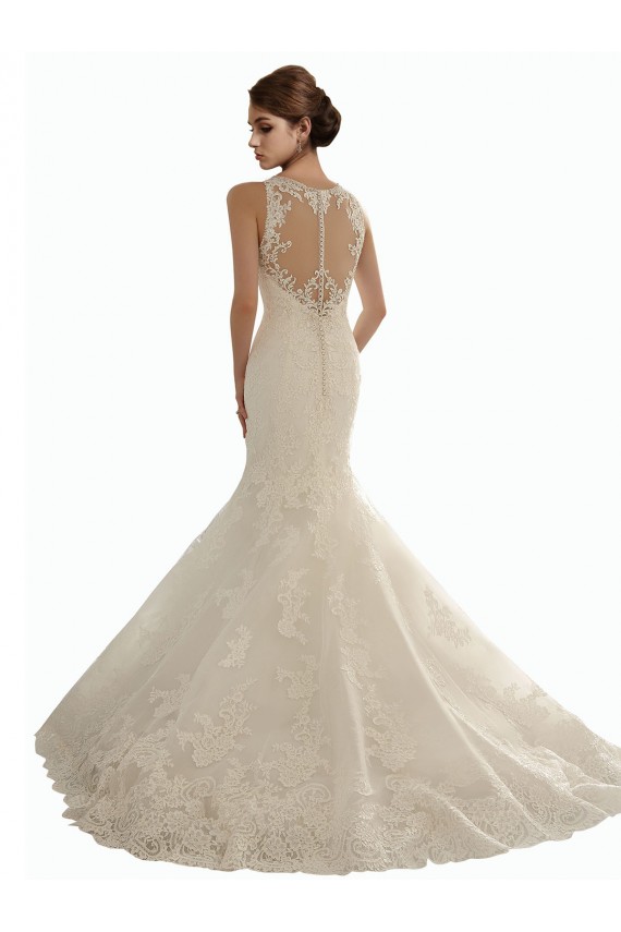 Magasins de Ivoire Sirène Illusion Dentelle Robes de mariée