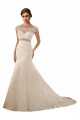 Magasins de Ivoire Sirène Illusion Tulle Dentelle Robes de mariée