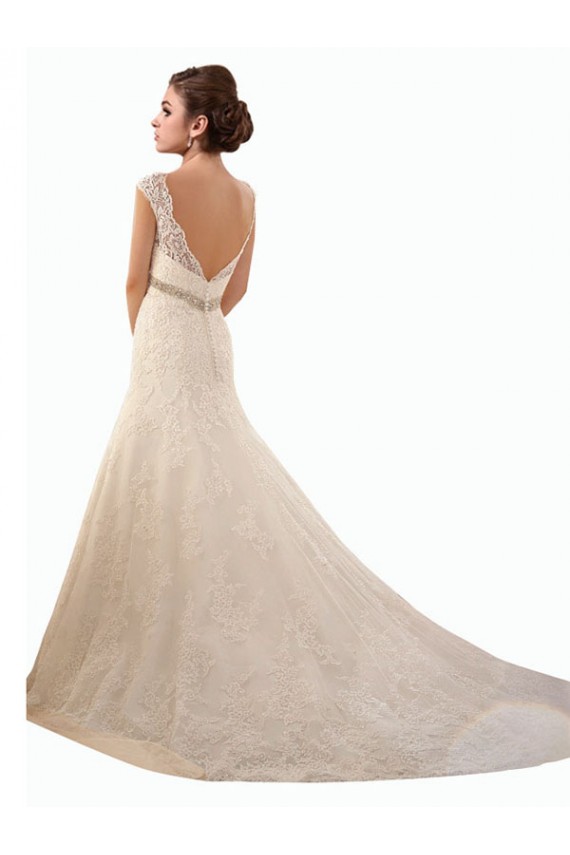 Magasins de Ivoire Sirène Illusion Tulle Dentelle Robes de mariée