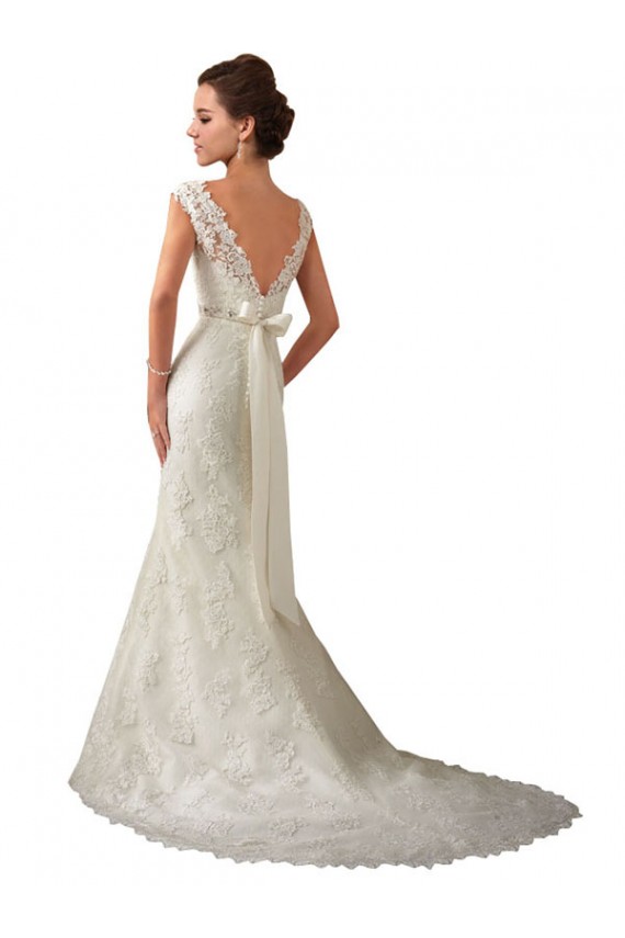 Magasins de Ivoire Sirène Illusion Tulle Dentelle Robes de mariée