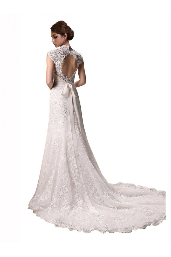 Magasins de Ivoire Sirène Licou Col V Dentelle Robes de mariée