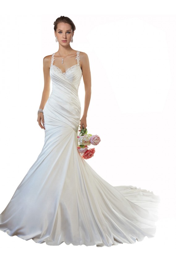 Magasins de Ivoire Sirène Satiné Plage Robes de mariée