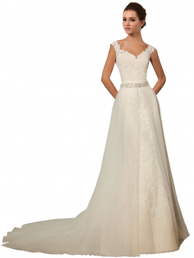 Magasins de Ivoire Sirène Tulle Dentelle Robes de mariée