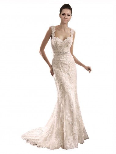 Magasins de Ivoire Sirène Tulle Dentelle Robes de mariée