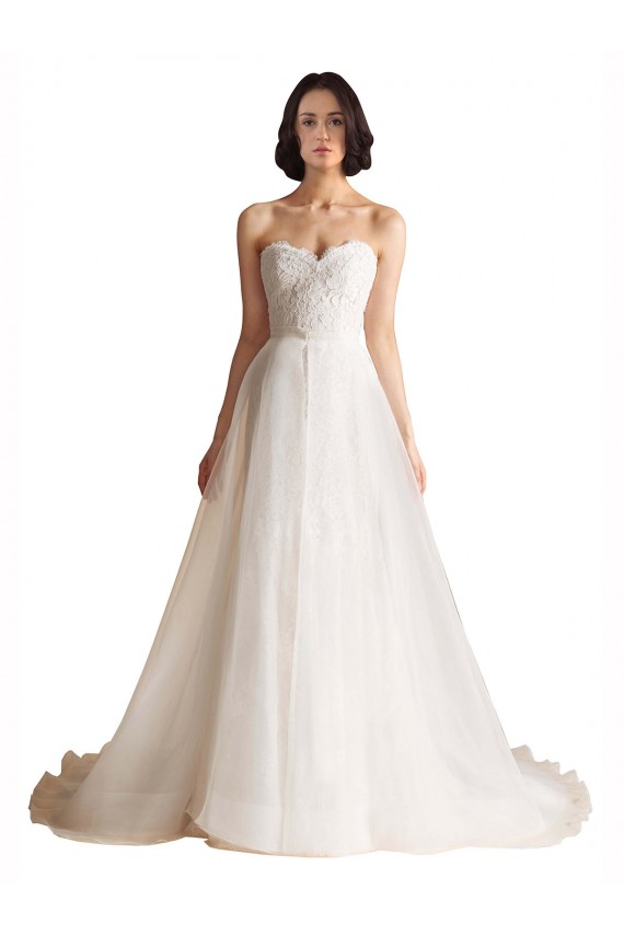 Magasins de Ivoire Trapèze Balayage train Tulle Robes de mariée
