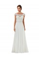 Magasins de Ivoire Trapèze Bateau Mousseline Classique Robes de mariée