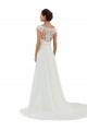 Magasins de Ivoire Trapèze Bateau Mousseline Classique Robes de mariée