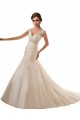 Magasins de Ivoire Trapèze Col V Tulle Dentelle Robes de mariée