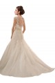 Magasins de Ivoire Trapèze Col V Tulle Dentelle Robes de mariée
