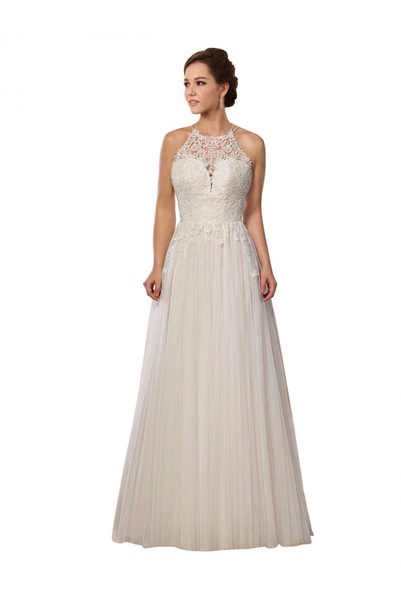 Magasins de Ivoire Trapèze Illusion Balayage train Tulle Robes de mariée