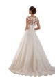 Magasins de Ivoire Trapèze Illusion Tulle Dentelle Classique Robes de mariée