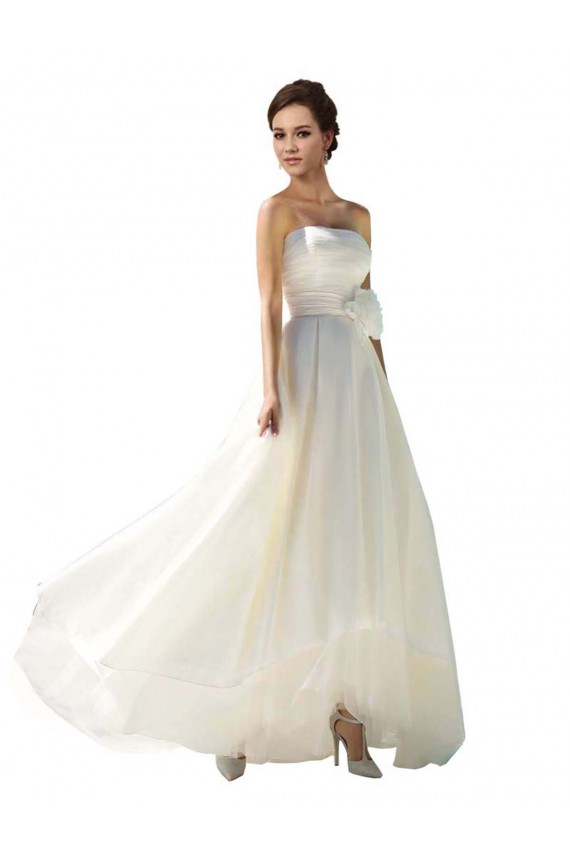Magasins de Ivoire Trapèze Sans bretelle Mousseline Robes de mariée