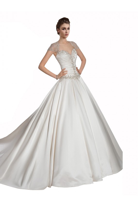 Magasins de Ivoire Trapèze Satiné Robes de mariée