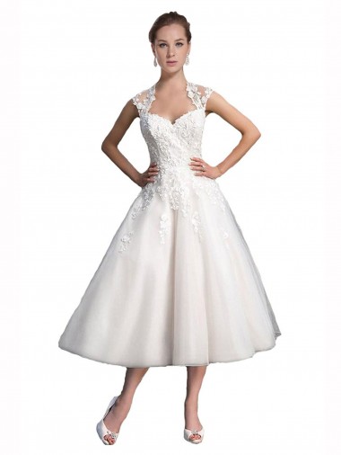 Magasins de Ivoire Trapèze Tulle Dentelle Plage Robes de mariée