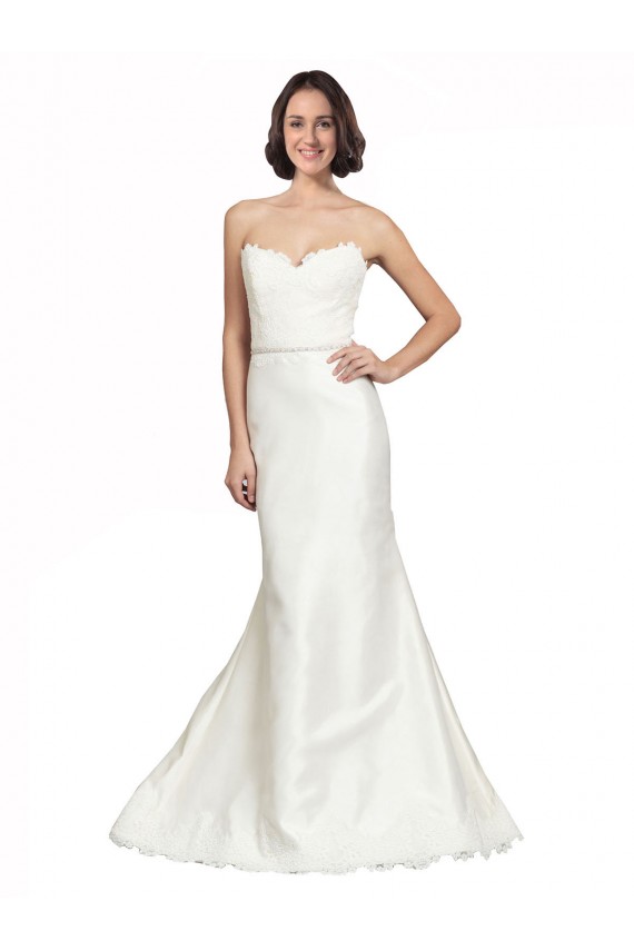 Magasins de Ivoire Trompette Satiné Dentelle Robes de mariée