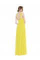 Magasins de Jaune Trapèze Bretelles spaghetti Mousseline Longue Robes demoiselle d'honneur