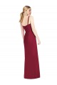 Magasins de Lilas Sirène Bretelles spaghetti Col V Sans bretelle Mousseline Longue Robes demoiselle d'honneur