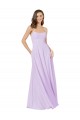 Magasins de Lilas Trapèze Bretelles spaghetti Col Carré Mousseline Longue Robes demoiselle d'honneur