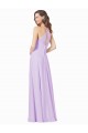 Magasins de Lilas Trapèze Bretelles spaghetti Col Carré Mousseline Longue Robes demoiselle d'honneur