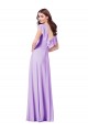 Magasins de Lilas Trapèze Col V Mousseline Longue Robes demoiselle d'honneur