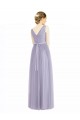 Magasins de Lilas Trapèze Col V Tulle Longue Robes demoiselle d'honneur