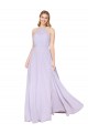 Magasins de Lilas Trapèze Licou Col Haut Mousseline Longue Formelles Robes demoiselle d'honneur / Robes de soirée / Robes de bal