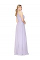 Magasins de Lilas Trapèze Licou Col Haut Mousseline Longue Formelles Robes demoiselle d'honneur / Robes de soirée / Robes de bal