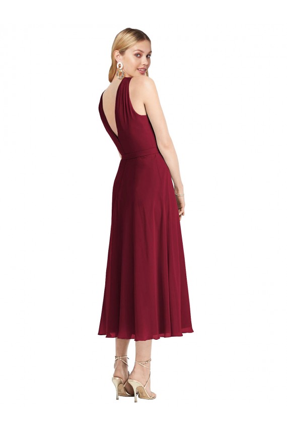 Magasins de Lilas Trapèze Licou Mousseline Courte Robes demoiselle d'honneur / Robes de cocktail