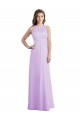 Magasins de Lilas Trapèze Licou Mousseline Longue Robes demoiselle d'honneur
