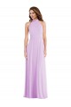 Magasins de Lilas Trapèze Licou Mousseline Longue Robes demoiselle d'honneur