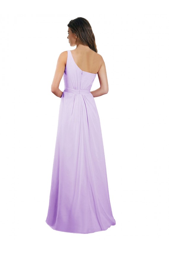 Magasins de Lilas Trapèze Mousseline Longue Robes demoiselle d'honneur