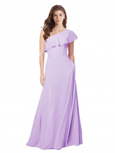 Magasins de Lilas Trapèze Mousseline Longue Robes demoiselle d'honneur
