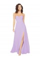 Magasins de Lilas Trapèze Sans bretelle Mousseline Longue Robes demoiselle d'honneur