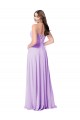 Magasins de Lilas Trapèze Scoop Mousseline Longue Robes demoiselle d'honneur