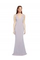 Magasins de Lilas arctique Sirène Col V Crêpe Stretch Longue Formelles Robes demoiselle d'honneur / Robes de soirée / Robes de bal