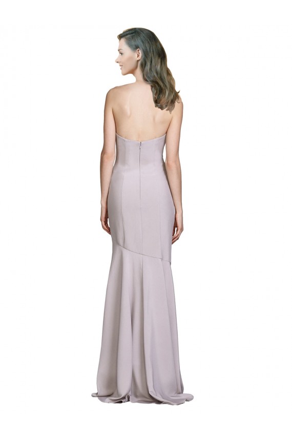 Magasins de Lilas arctique Sirène Sans bretelle Crêpe Stretch Longue Robes demoiselle d'honneur / Robes de bal