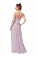Magasins de Lueur rose Trapèze Mousseline Longue Robes demoiselle d'honneur