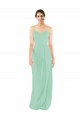 Magasins de Menthe verte Fourreau Col V Mousseline Longue Robes demoiselle d'honneur
