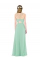 Magasins de Menthe verte Fourreau Col V Mousseline Longue Robes demoiselle d'honneur