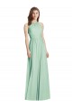 Magasins de Menthe verte Trapèze Licou Mousseline Longue Robes demoiselle d'honneur