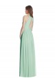 Magasins de Menthe verte Trapèze Licou Mousseline Longue Robes demoiselle d'honneur