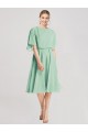 Magasins de Menthe verte Trapèze Mousseline Courte Robes demoiselle d'honneur